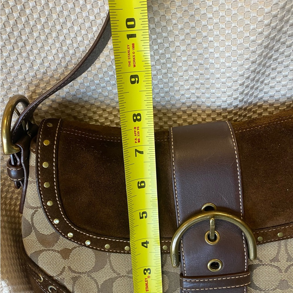 Never Used Vintage Coach Shoulder Bag. Suede Mix Soho. - Picture 4 of 9